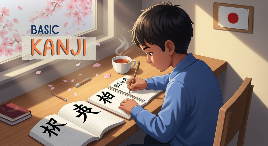100 Basic Kanji for Beginners: The Ultimate Starter Guide to Reading Japanese - Cover Image